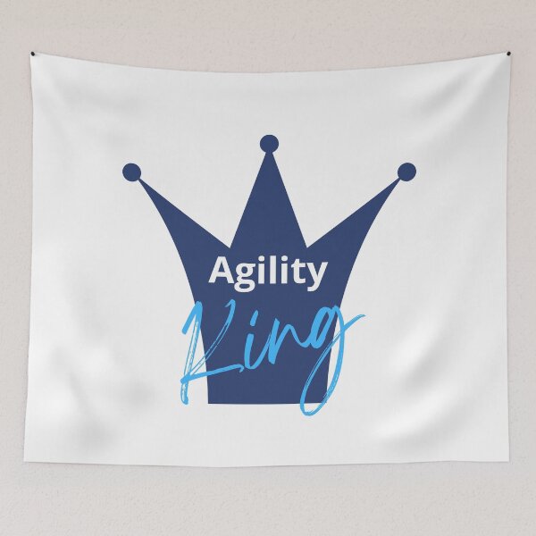Item preview, King of agility in English with a blue crown designed and sold by PausePapote.