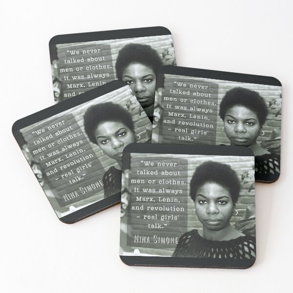 Item preview, Nina Simone portrait and quote: We never talked about men or clothes. It was always Marx, Lenin, and revolution – real girls' talk. designed and sold by artbleed.