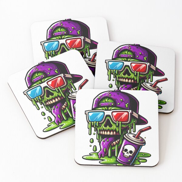 Item preview, Slime Time: 3D Glasses Skull with Soda Pop Art designed and sold by Hudoges.