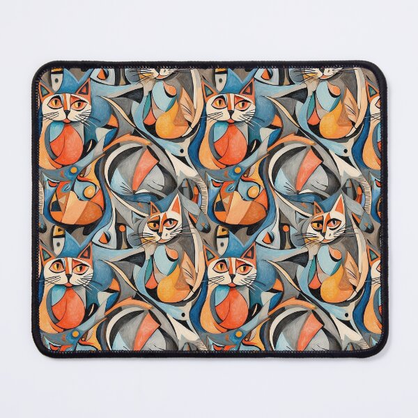 Item preview, Cats drawing pattern. Abstract cubism pattern with cats  designed and sold by FloralZoo.