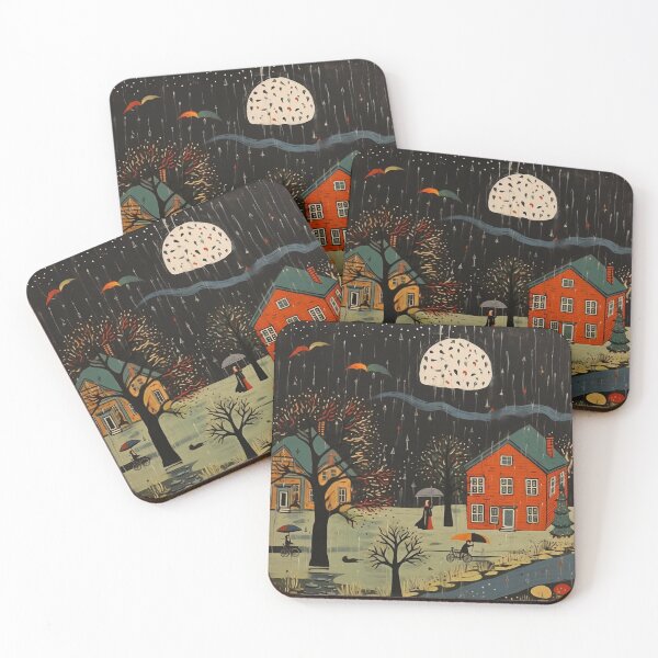 Item preview, Red Barn on a Rainy Dark Night designed and sold by Neika Shimm Designs.