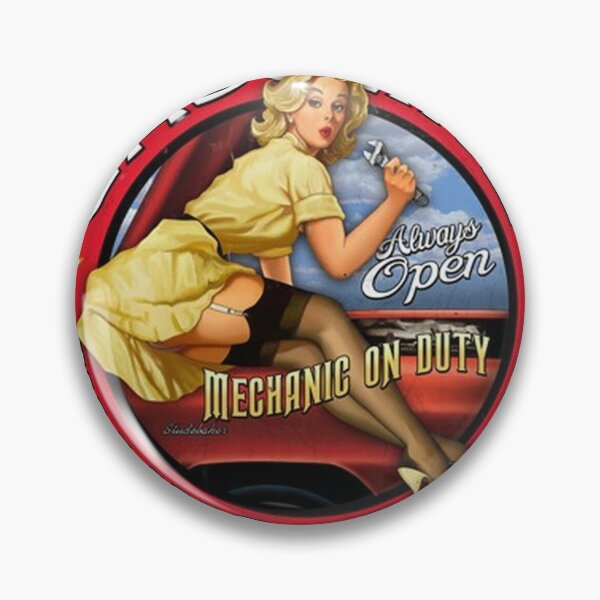 Item preview, gasoline filling station pin up mechanic yellow dress designed and sold by hotrodspirit.