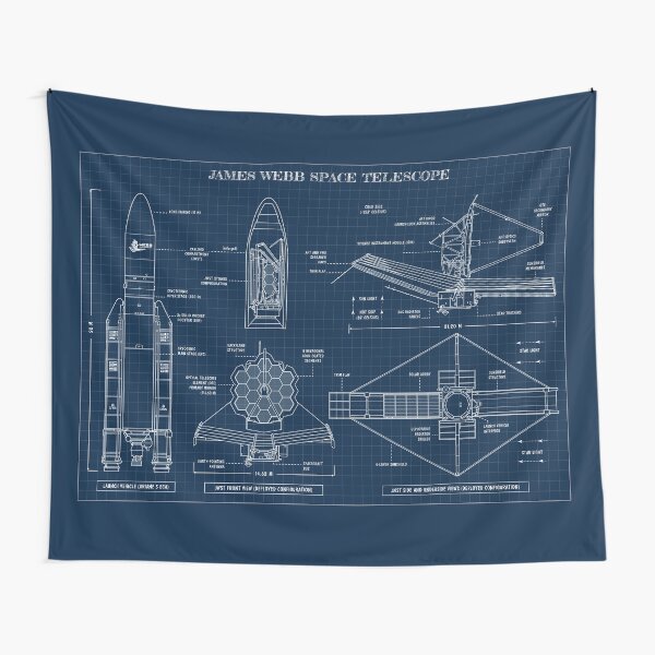 Item preview, James Webb Space Telescope (Navy Blueprint) designed and sold by BGALAXY.