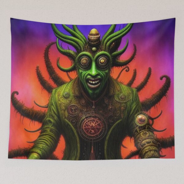 Item preview, Dark Trippy Creepy Steampunk Art Medusa designed and sold by TheDarkWardrobe.