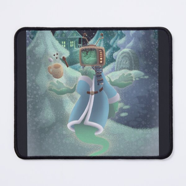 Item preview, Cold blue static; Tv head design hot chocolate and snow in a winter holiday  designed and sold by Jack'o Bee.