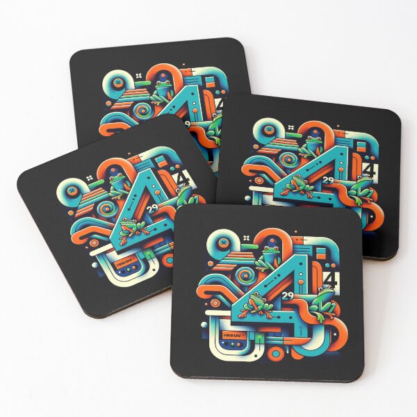 Item preview, "Abstract Leap Day Frogs - Geometric February 29th Art" designed and sold by ChromaticBlend.