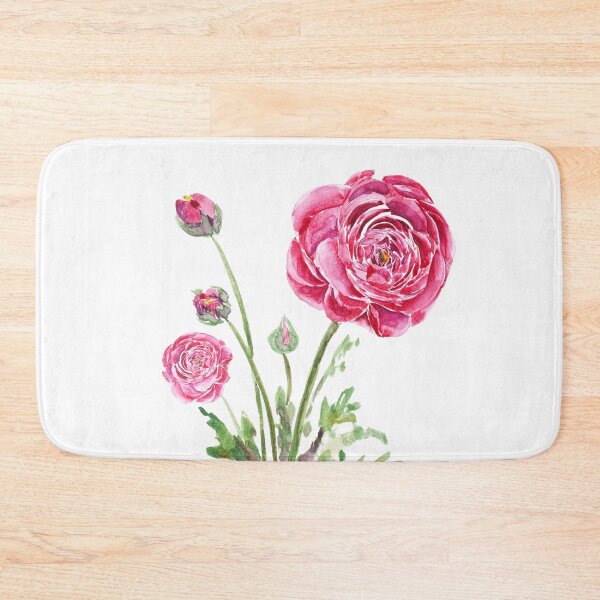 Item preview, red Ranunculus watercolor hand painted designed and sold by SelenePaintings .