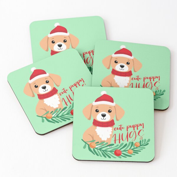 Item preview, Cute Puppy Winter Holiday Hugs designed and sold by ByNicoleSara.
