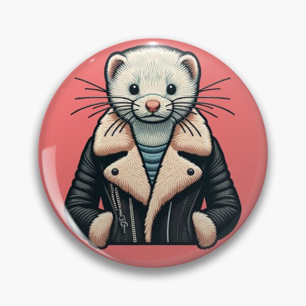 Item preview, Mink wearing a leather jacket designed and sold by EBeestinger.