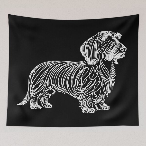 Item preview, drawn wire-haired dachshund designed and sold by nkhookysun.