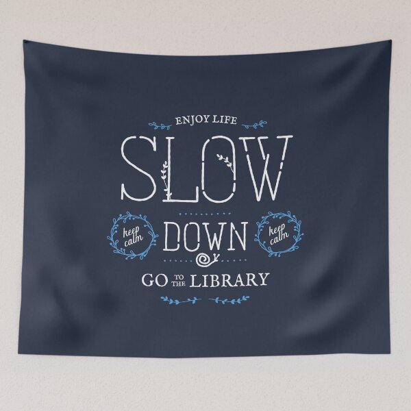 Item preview, Library Happy Slow Life designed and sold by Geek Updated.