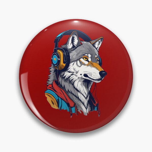Item preview, Young wolf listening to music with headphones designed and sold by mantra2023.