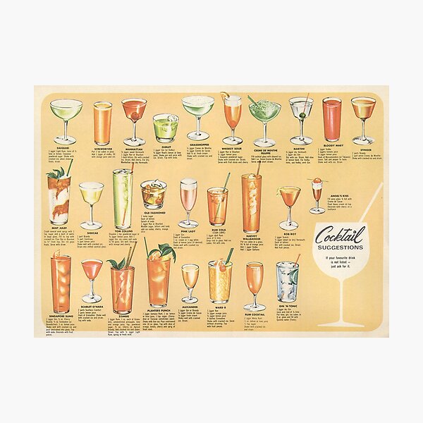 Item preview, Mid Century Cocktail Suggestions Vintage Design designed and sold by Designs by Kool Kat.