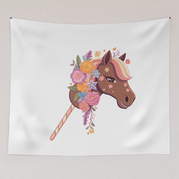 Item preview, Cute Hobby Horse with flowers designed and sold by KIBBYKO.