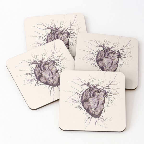 Item preview, Vintage Human heart and veins, arteries, blood, illustration art, dark, purple  designed and sold by Collagedream.