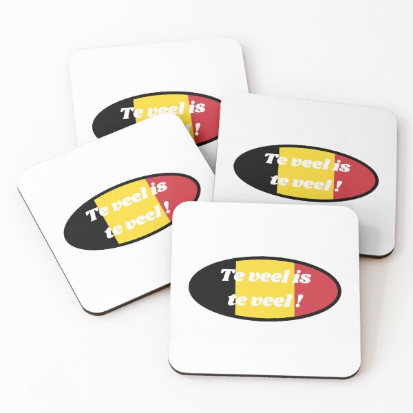 Item preview, Te veel is te veel! in black, yellow and red - Belgian expression in Dutch designed and sold by PausePapote.