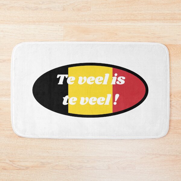 Item preview, Te veel is te veel! in black, yellow and red - Belgian expression in Dutch designed and sold by PausePapote.