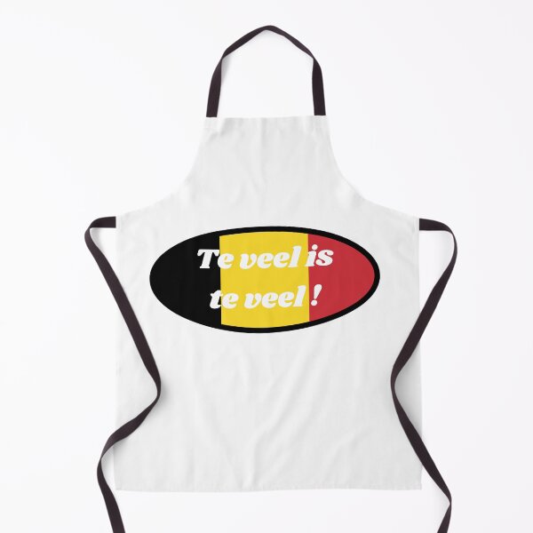 Item preview, Te veel is te veel! in black, yellow and red - Belgian expression in Dutch designed and sold by PausePapote.