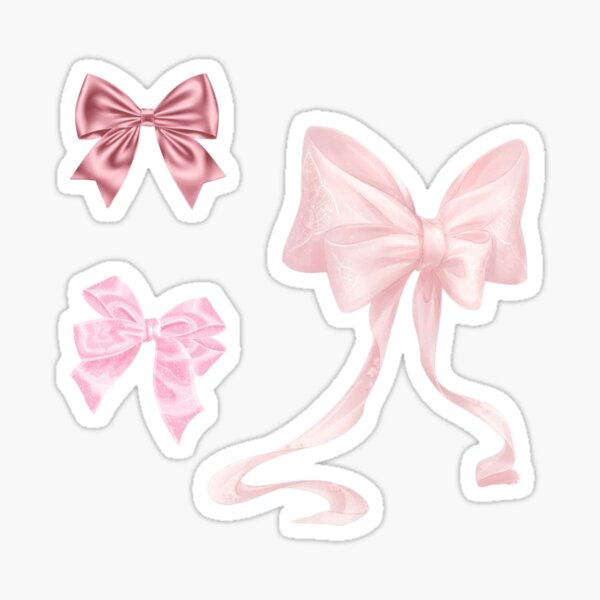Coquette Ribbon Bow Pink Sticker for Sale by Anett Vaysberg