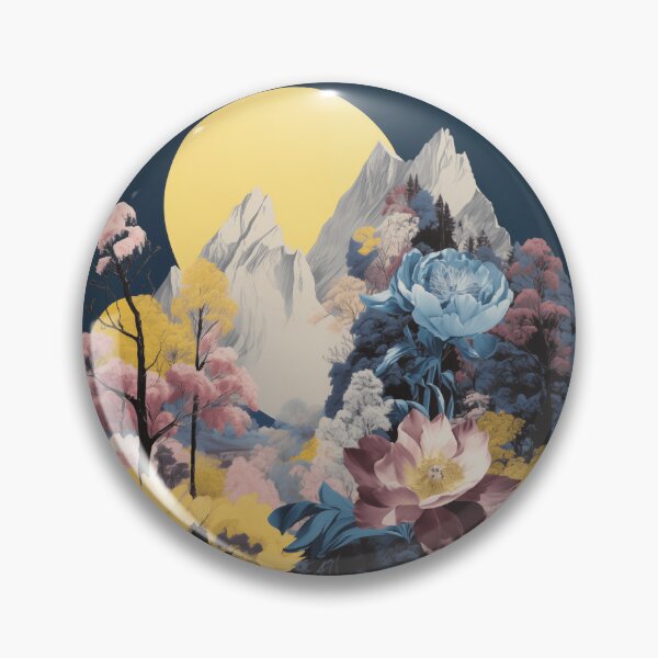 Item preview, Negative Effect Collage Style Landscape of Nature, Flowers and Mountains designed and sold by Je-we.