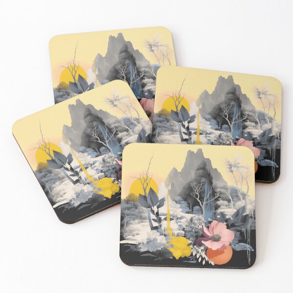 Item preview, Negative Effect Collage Style Landscape of Nature, Flowers and Mountains designed and sold by Je-we.