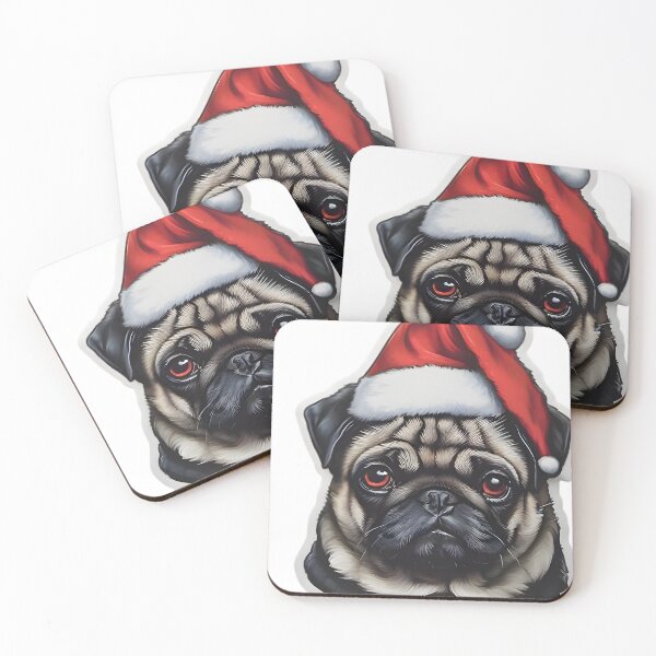 Item preview, Pug Santa designed and sold by HOMETOWN86.