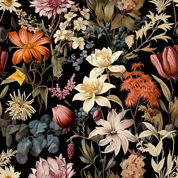 Artwork thumbnail, Floral Pattern Repeating - Style 4 by Eddie Chester