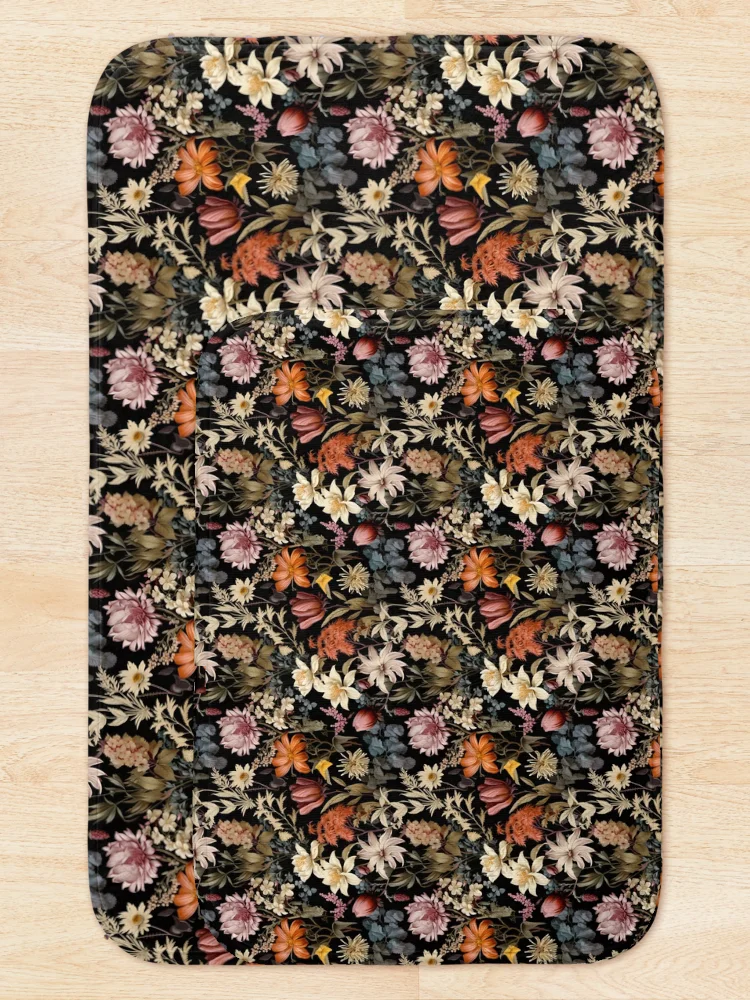 Thumbnail 5 of 6, Bath Mat, Floral Pattern Repeating - Style 4 designed and sold by Eddie Chester.