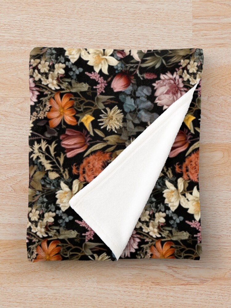 Thumbnail 3 of 6, Throw Blanket, Floral Pattern Repeating - Style 4 designed and sold by ChesterGraphics.