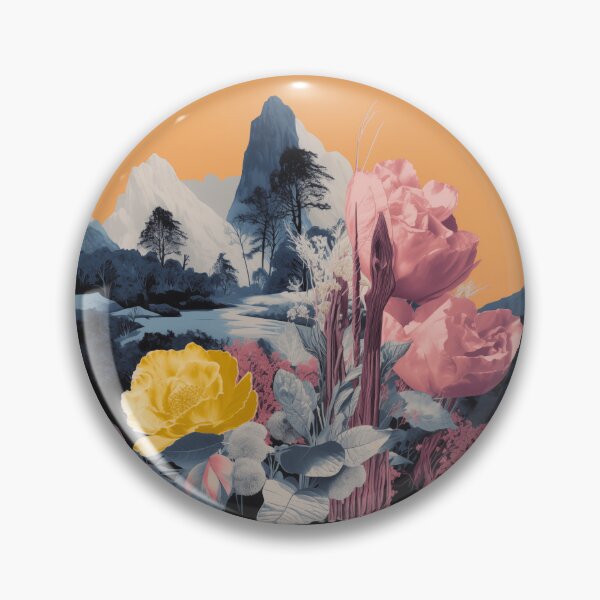 Item preview, Negative Effect Collage Style Landscape of Nature, Flowers and Mountains designed and sold by Je-we.