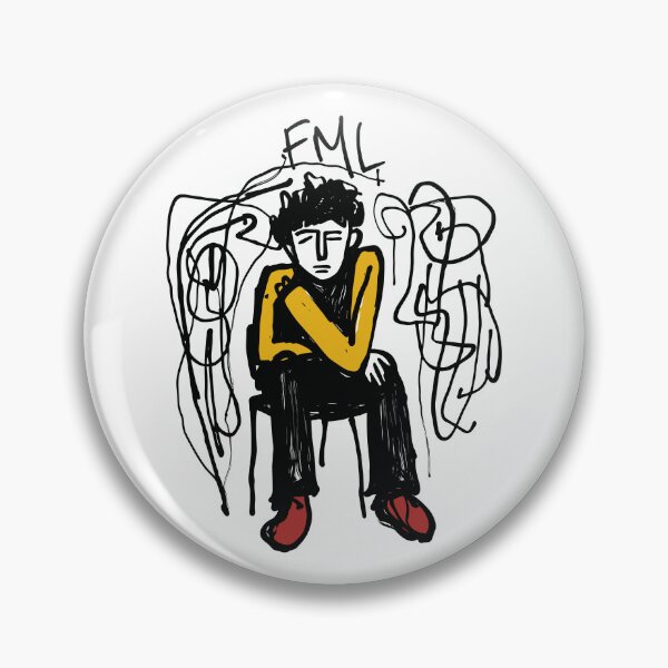 Item preview, FML - Sad Man Illustration designed and sold by MadSwellDesigns.