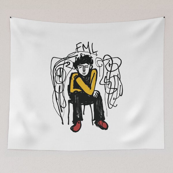 Item preview, FML - Sad Man Illustration designed and sold by MadSwellDesigns.