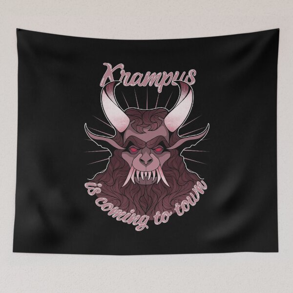 Item preview, Krampus Is Coming To Town Merry Creepy Christmas designed and sold by ObsidianDaz.