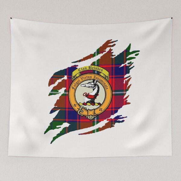 Item preview, Belshes Clan Crest Scottish Surname Tartan designed and sold by BagTown Clans.
