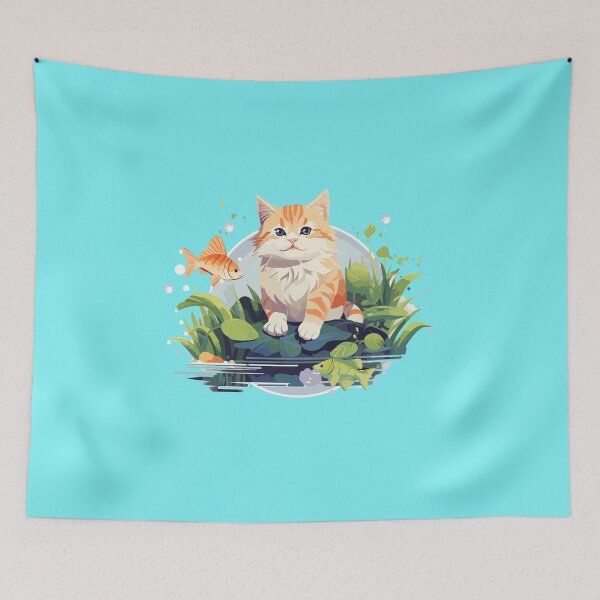 Item preview, cat in the garden designed and sold by PhaiCreate.