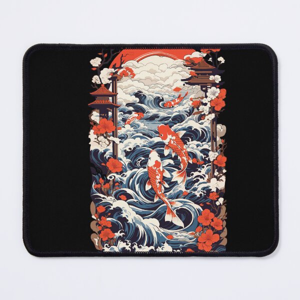 Item preview, Japan Koi Retro Art Fisch Design Ukiyo-E Style designed and sold by LuminOrb.