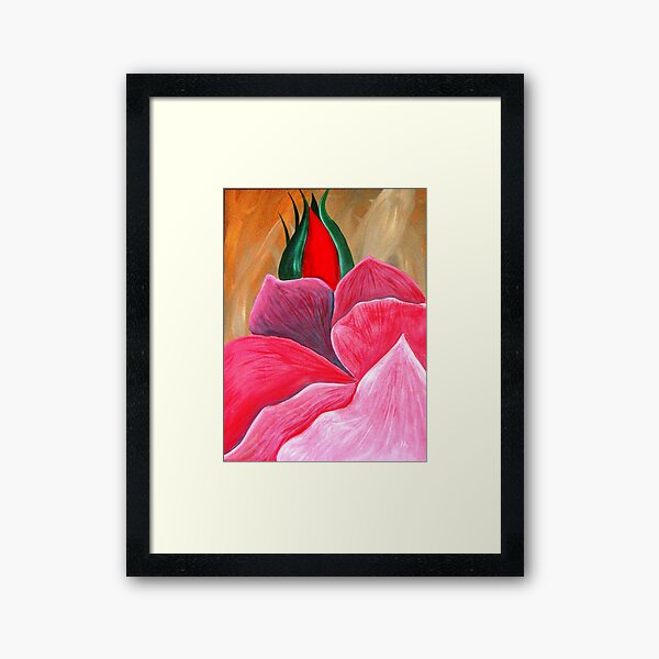 A Modern Day Rose Painting Framed Art Print
