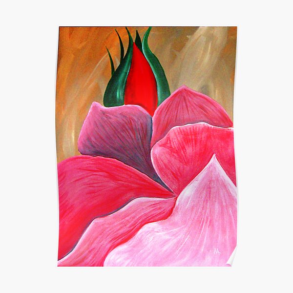 A Modern Day Rose Painting Poster
