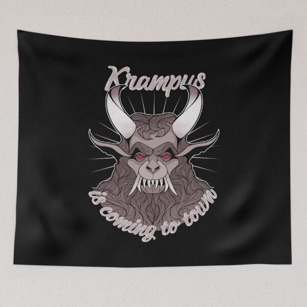 Item preview, Krampus Is Coming To Town Merry Creepy Christmas designed and sold by ObsidianDaz.