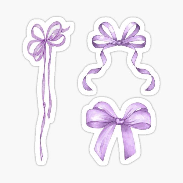 Item preview, purple coquette bow sticker pack  designed and sold by audreycore.