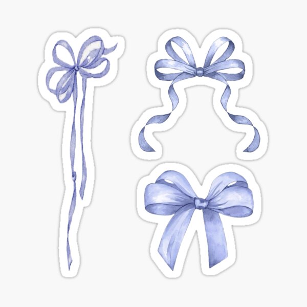 Item preview, blue coquette bow sticker pack  designed and sold by audreycore.