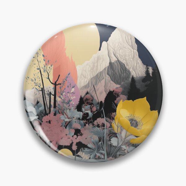 Item preview, Negative Effect Collage Style Landscape of Nature, Flowers and Mountains designed and sold by Je-we.