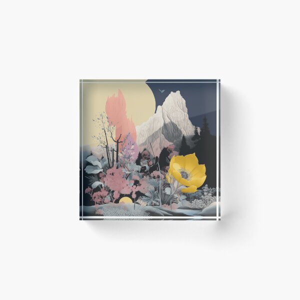 Item preview, Negative Effect Collage Style Landscape of Nature, Flowers and Mountains designed and sold by Je-we.
