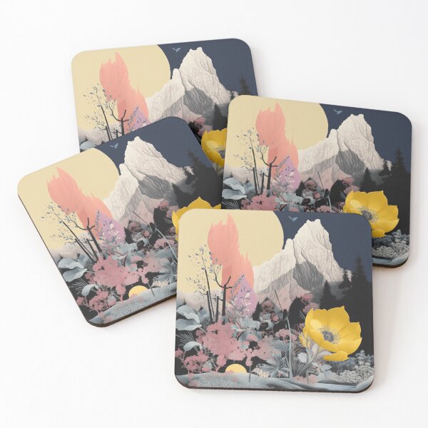 Item preview, Negative Effect Collage Style Landscape of Nature, Flowers and Mountains designed and sold by Je-we.