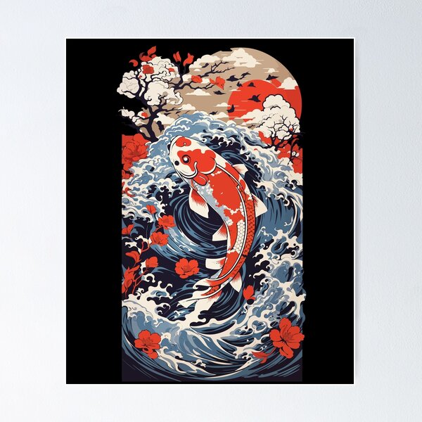 Item preview, Japanese Koi Ukiyo-e Fisch And Water Japan designed and sold by LuminOrb.