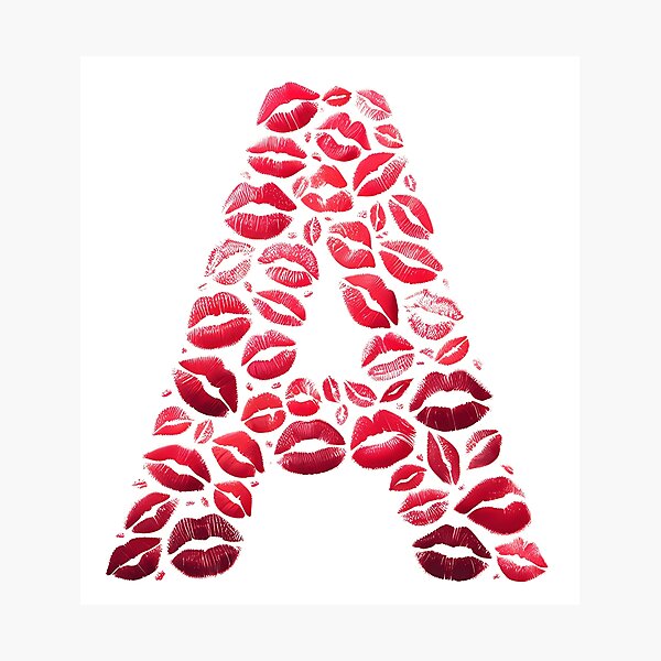 Item preview, Kiss T-shirt Letter A - Fashion Speaks of Love designed and sold by hero08.