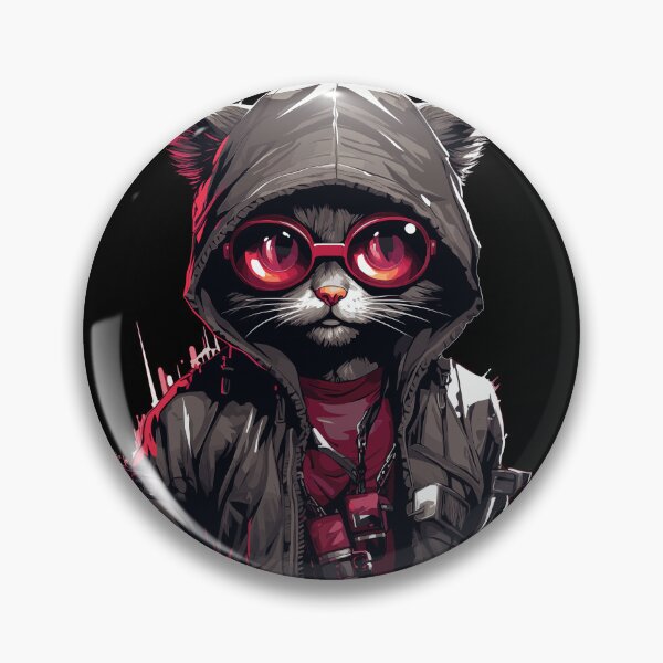 Item preview, Cyberpunk Cat Kitten Hacker Style  designed and sold by EternalDelight1.
