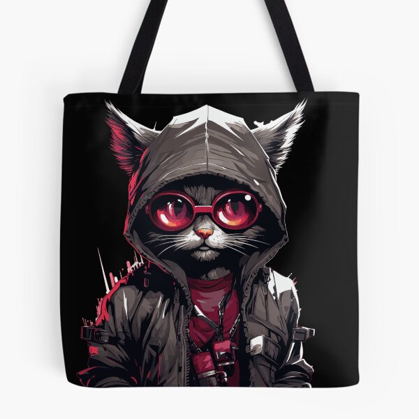 Item preview, Cyberpunk Cat Kitten Hacker Style  designed and sold by EternalDelight1.