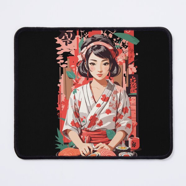 Item preview, Kawaii Sushi Anime Girl Retro Ukiyo-e Style designed and sold by LuminOrb.