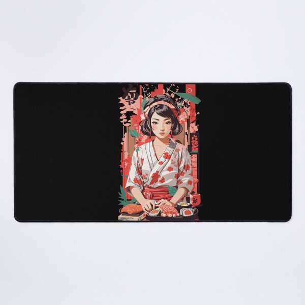 Item preview, Kawaii Sushi Anime Girl Retro Ukiyo-e Style designed and sold by LuminOrb.